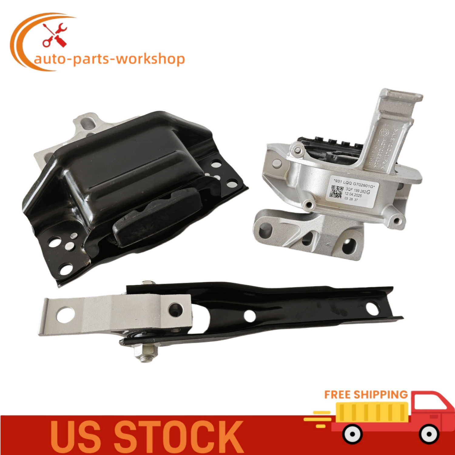 3PCS Engine Gearbox Mount For VW Volkswagen Atlas Cross Sport 3.6L 3QD199855D