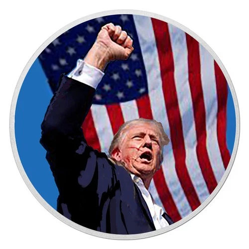 1 Troy oz Sunshine Mint Trump Fight Colorized .999 Fine Silver Round