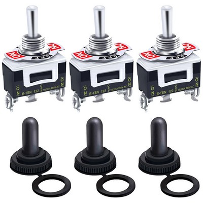 3Pcs Heavy Duty Rocker Momentary Toggle Switch 16A 250V AC SPDT 3 Position 3 Pi