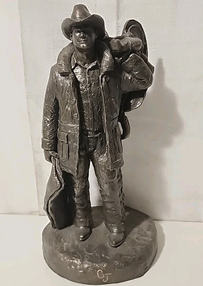 Michael Garman Bronzed Western Sculpture Statue Signed 1999 Rare
