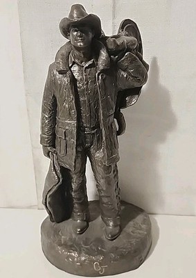 彫刻家 マイケルガーマン氏作 アンティーク彫刻　アメリカン　アート作品　西部マン Michael Garman Bronzed Western Sculpture Statue Signed 1999 Rare