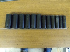 Snap-on Tools 12pc- 1/2" Drive- Deep SAE 6pt Impact Socket Set (1/2" - 1 3/16")