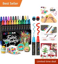 Dual Tip 24-Color Acrylic Paint Markers - Perfect for DIY Crafts  Gifting