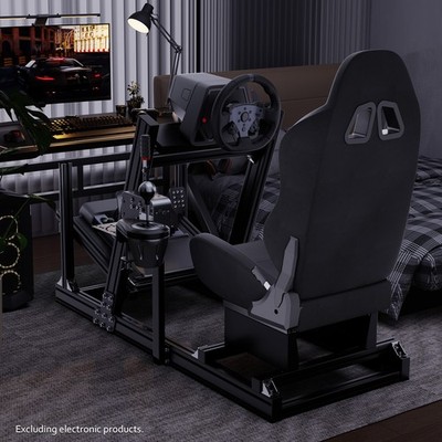 Hottoby Aluminum Sim Racing CockpitMit Schwarzem Sitz Passend Für Logitech G29