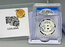 Lealana .10 Sil AUTOGRAPHED COA Rainbow #18-Lim to 140- MS-69-bit coin CASASCIUS