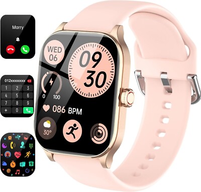 Smart Watch with 2.01'' HD Display Bluetooth IP68 Waterproof for Android & iPhone