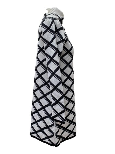 Marella Pulloverkleid schwarz silber Wollmischung Karo Long Top Größe Large Brustumfang 36" 12 - Bild 3 von 10