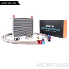30 Row AN10 Universal Aluminum Engine Oil Cooler+ Filter Adapter+ Oil Lines Kit