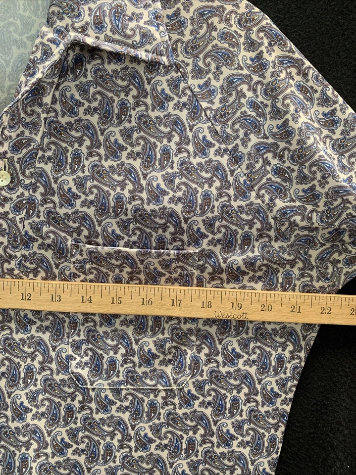 Camisa De Colección Años 70 Carina Ford Pull Over Poliéster Satinado Sedoso Paisley~Mediana~¡Como Nueva!! Foto 4 de 4