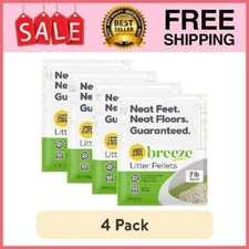 4 Pack Purina Tidy Cats Breeze Non Clumping Cat Litter Pellets, Low Dust, 7 lb