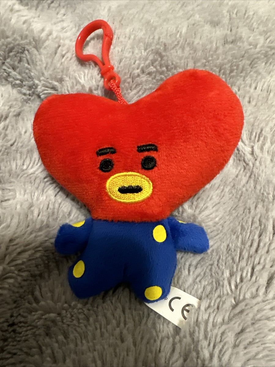 BT21 Tata V Taehyung Keychain Clip Plush BTS Line Friends 4” Heart