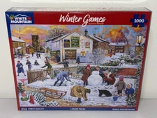 White Mountain Winter Games Jigsaw Puzzle 1000 Pc Larger Pieces 24 x 30 New!
