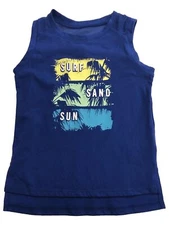 Girls Blue Surf Sand Sun Tank Top Sleeveless Athletic Shirt