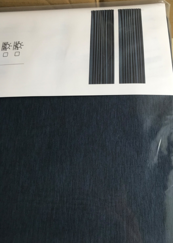 IKEA BLAUVA dunkelblau Verdunkelungsvorhänge PAAR 145x300cm Tropfen LANG Kopfband - Bild 6 von 9