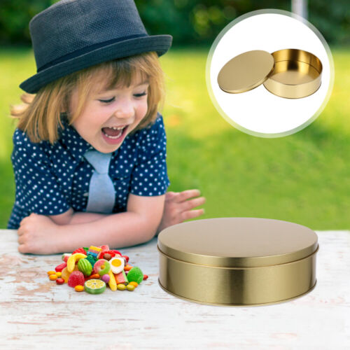 3pcs Holiday Cookie Tin Tinplate Candy Box Empty Tin Round Metal Gift Box Party