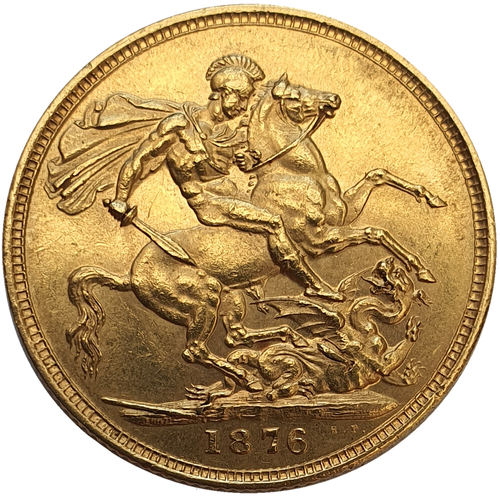 1876-M Queen Victoria Young Head Gold Sovereign - Picture 2 of 2