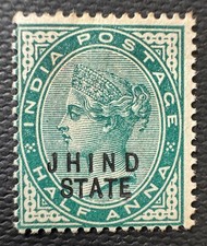 1886-89 JHIND STATE opt INDIA QV ½a MH SG# 17 I6308