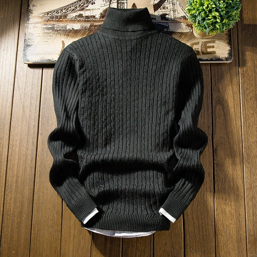 Herren Uni Langarm Rollkragen Strick Pullover Freizeit Pullover Pulli Tops - Bild 14 von 20