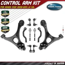 10pcs Front Lower Control Arm w/ Ball Joint Stabilizer Bar Link for Honda Civic