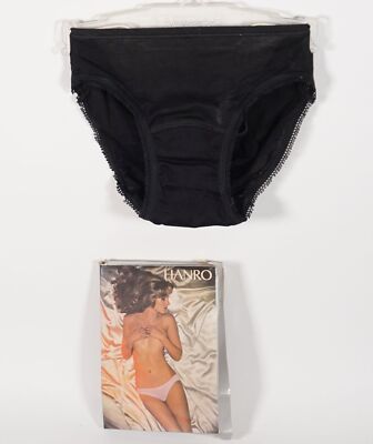 True Vintage Hanro Damen Slip Höschen Wäsche black Größe XXS 100% Cotton mit OVP