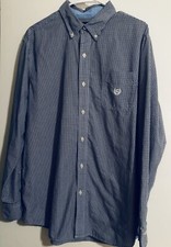 Chaps Ralph Lauren Men Long Sleeve Navy/plaid Button Down Shirt - Size Large LG