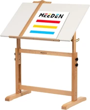 White Adjustable Drafting Table: 35.5" X 23.5" Art Drawing Desk with Height Adju