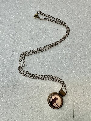 VTG Copper By Coko Brooklyn Bridge Photo Pendant 20  Necklace 