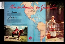 1937 Grace Line Cruise Ship Travel Sail America South CA Vintage Print Ad 32490