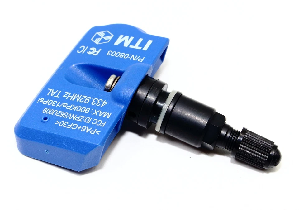 4 315mhz 433mhz 2014-2019 TPMS sensores de presión de neumáticos negro mate vástagos de válvula Foto 2 de 4