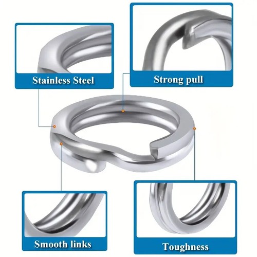 Anelli Spaccati Acciaio Inox Charms Link Salto Cerchi Artigianali Reperti Extra Forte - Foto 2 di 35