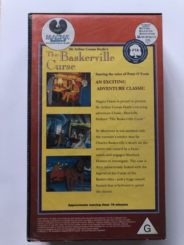 The Curse of Baskerville VHS. Sherlock Holmes Animated Family Mystery Horror. - Picture 3 of 5