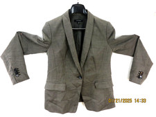 ANN TAYLOR SZ 4 NWOT Rayon/Virgin Wool Gray 1 Button Soft Thin Blazer Jacket