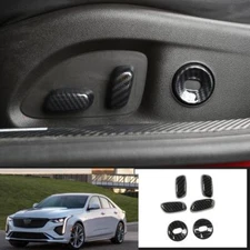 For Cadillac CT4-V CT4 2020-2023 Carbon Fiber Seat Adjust Handle Button Cover 6X