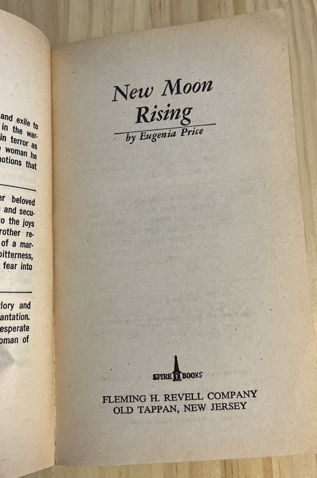 VTG New Moon Rising by Eugenia Price (Spire Books, 1972 2nd Edition