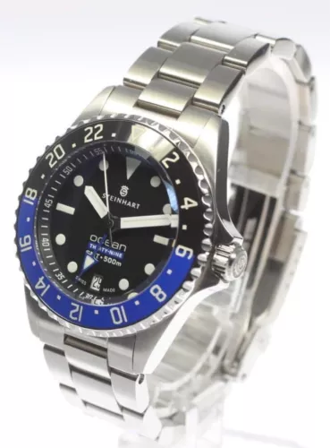 STEINHART Watch Ocean 39 GMT Premium 500 Ceramic Silver Band