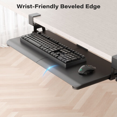 Ergomaker Keyboard Drawer Tray Under Desk Under desk Keyboard Shelf Holder Black - Picture 2 of 9