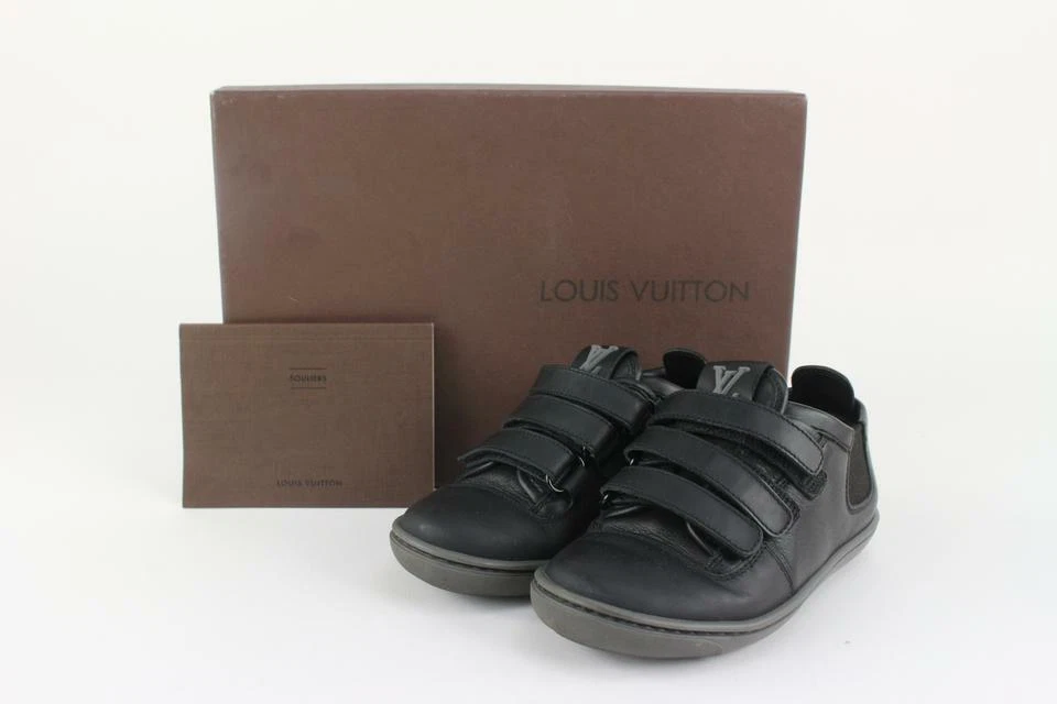 Louis Vuitton Rare Toddler Sz 25 Black Leather Slalom Sneaker ref