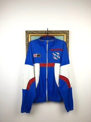 Vintage 1993 SC Heerenveen Blue White Dynamite Football Jacket Top Size XL
