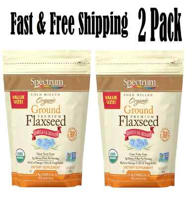 Spectrum Essentials Organic Ground Premium Flaxseed, 24 Oz -2pk