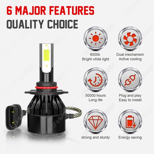 For Toyota Celica 2000 2001 2002 9005+H7 Headlights LED Bulbs Conversion Kit 4PC - Picture 8 of 12