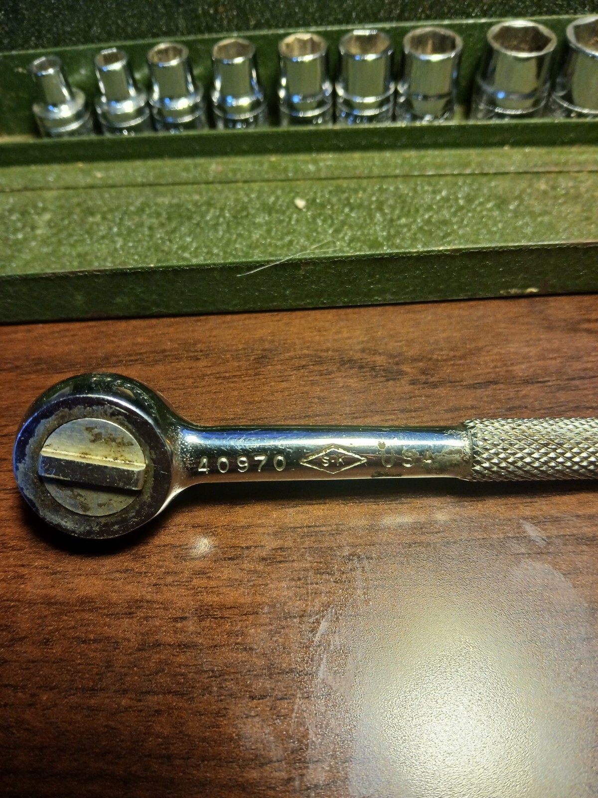 Vintage SK 12 Pc Socket Set 1/4” Drive40970 RatchetMetal Case and S