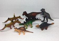 Mix Lot 7 TM Jurassic Dinosaur Figures Velociraptor Tyrannosaurus Ankylosaurus