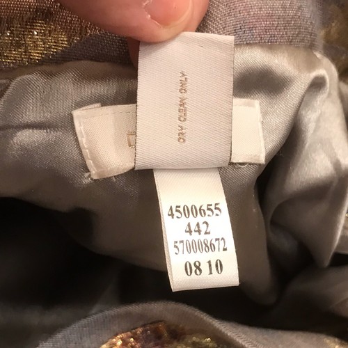 Chico's Foil Embroidered Cropped Jacket Blue Gray Gold Size 0 (Small) EUC - Picture 11 of 11