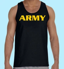 Tank top, Unisex, Black, Army, Military Training, Professional, 100% Cotton