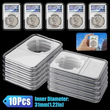 10Pcs 31mm Coin Slab Display Holder Storage Collection Case for JFK Half Dollar