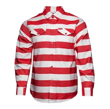 Dixxon Candy Cane Red White Stripe Christmas Flannel Shirt Mens Tall Sizes