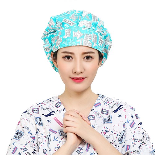 Womens/Mens Florals Printed Cap Scrub Hat/Cap Head Wear Adjustable Accessories - Picture 251 of 660