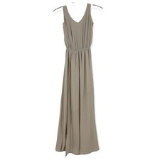 Show Me Your Mumu Kendall Maxi Dress Size XS Cream Tan Side Slit Flowy