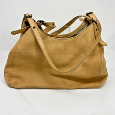 American Leather Co Women's Cameron Handbag Purse Tan Pebbled Leather Satchel