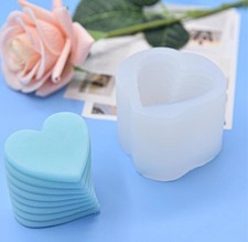 3D Heart Candle Mold, Silicone, Reusable, Easy Release, Rotating, Versatile for